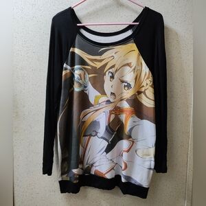 Sword Art Online Longsleeve Shirt XL Attacking Asuna Anime RPG Made In USA 2014